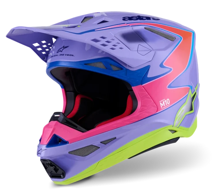 ALPINESTARS SUPERTECH M10 JETT LAWRENCE R01 PURPLE / PINK FLUO / YELLOW FLUO GLOSSY