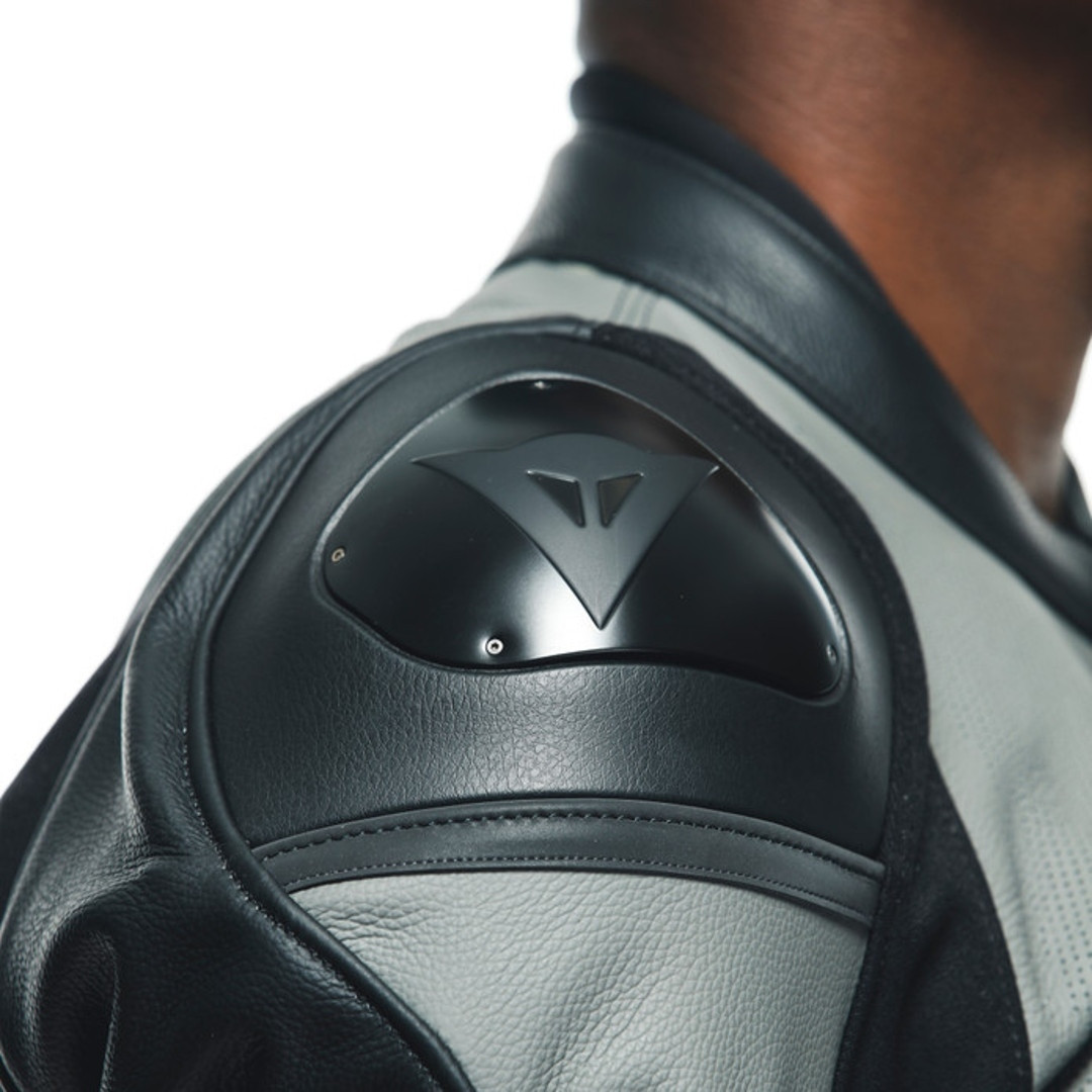 Dainese Racing 4 Perforated Black / Grey Leather Jacket
