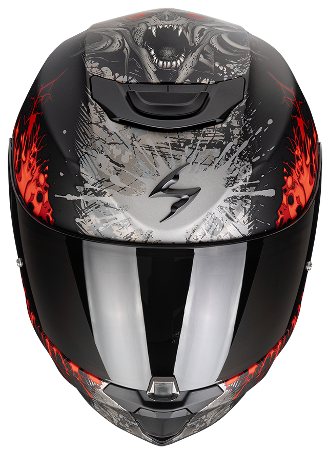 SCORPION EXO-391 WOLF MATT BLACK / SILVER / RED