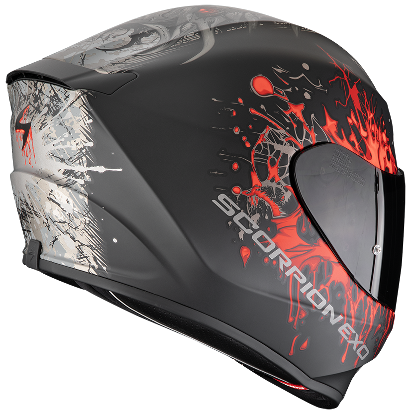 SCORPION EXO-391 WOLF MATT BLACK / SILVER / RED