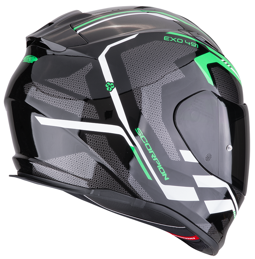 SCORPION EXO-491 KRIPTA BLACK / GREEN / WHITE