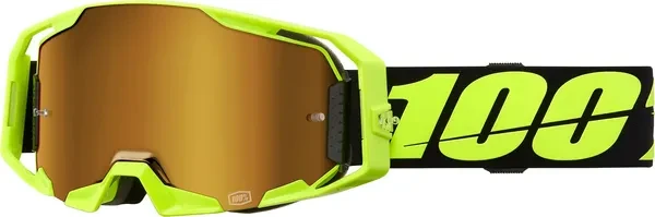 100% ARMATIC FLUOR YELLOW GOLD MIRROR LENS GOGGLE