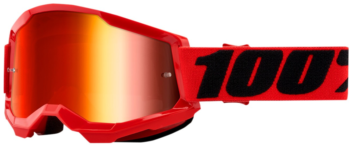 100% STRATA 2 RED MIRROR LENS GOGGLES