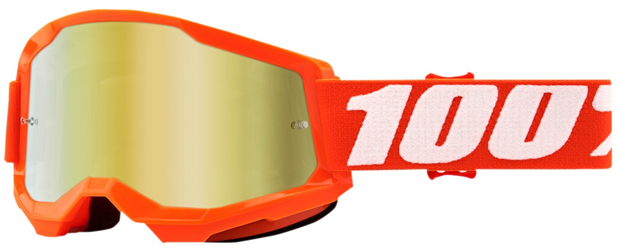 100% STRATA 2 ORANGE GOLD MIRROR LENS GOGGLES