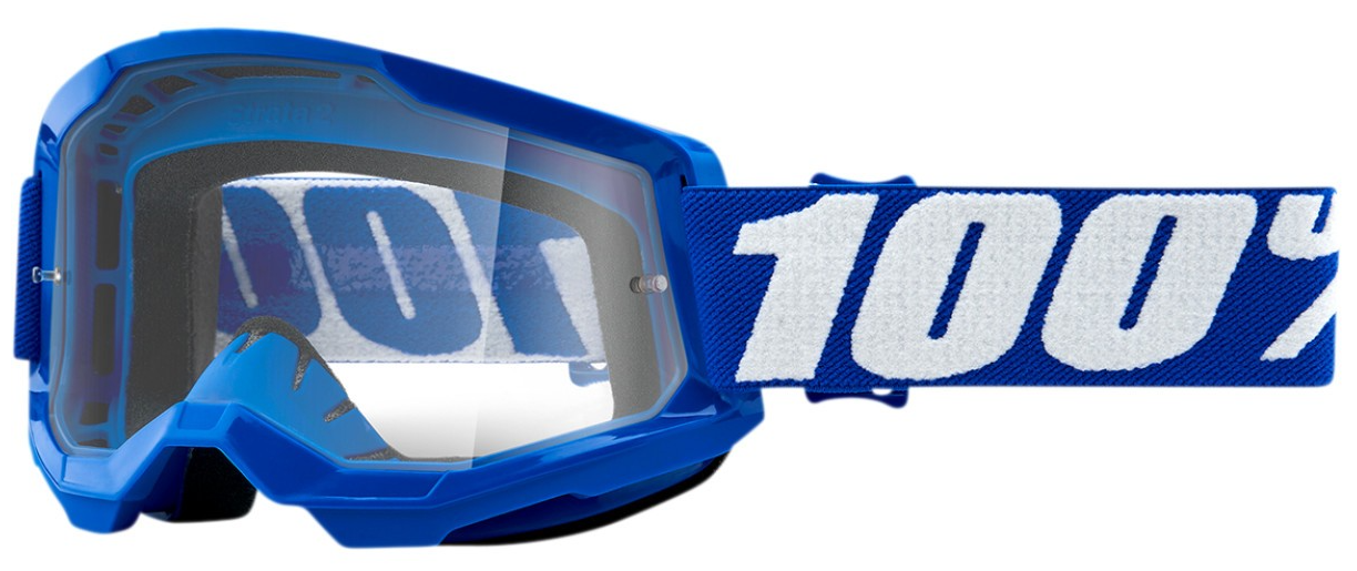 100% STRATA 2 BLUE CLEAR LENS GOGGLES