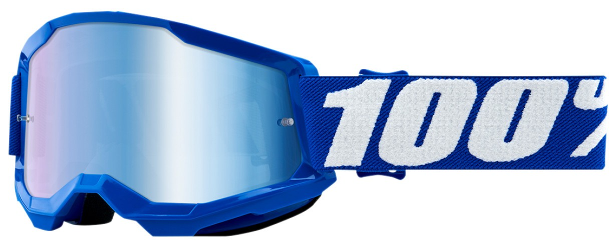 100% STRATA 2 JUNIOR BLUE MIRROR LENS GOGGLES