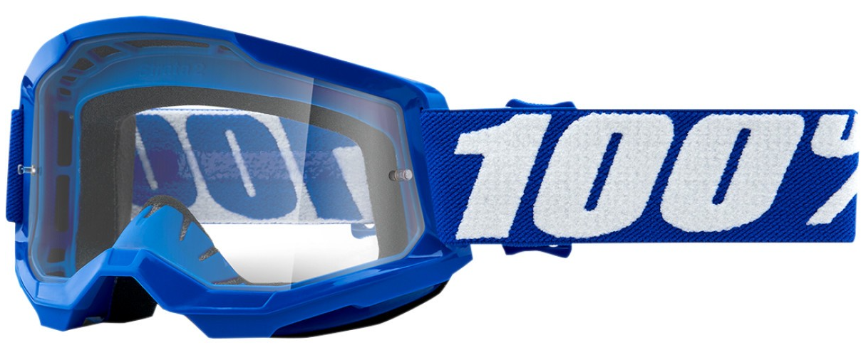 100% STRATA 2 JUNIOR BLUE CLEAR LENS GOGGLES