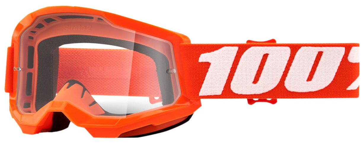 100% STRATA 2 JUNIOR ORANGE CLEAR LENS GOGGLES