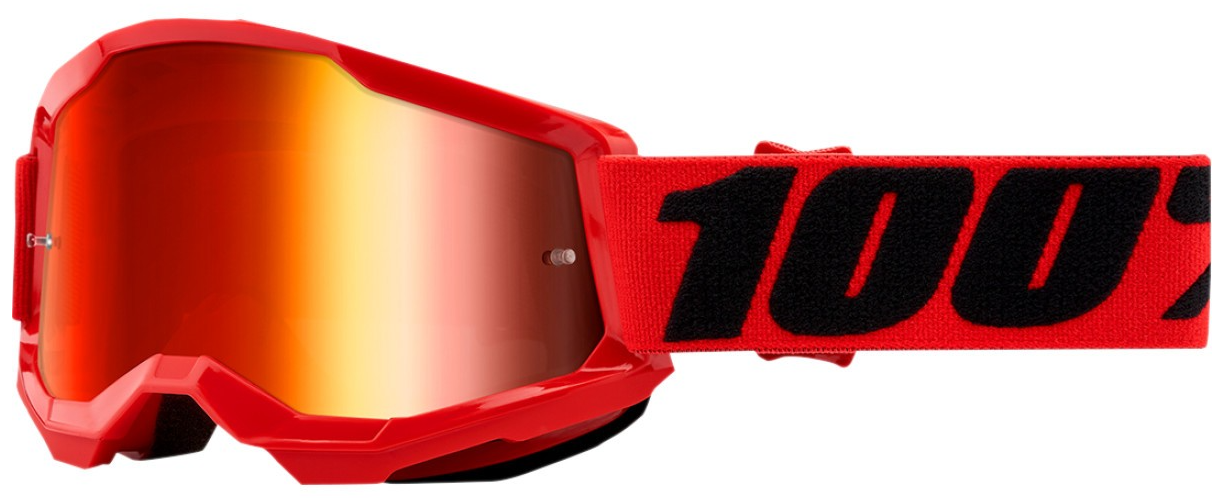 100% STRATA 2 JUNIOR RED MIRROR LENS GOGGLES