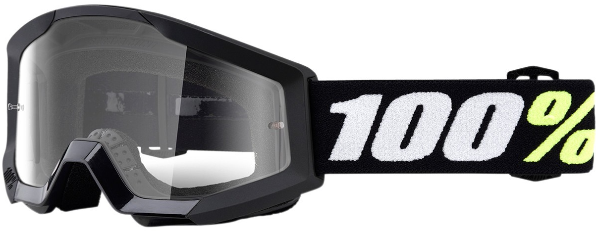 100% STRATA 2 MINI GROM BLACK CLEAR LENS GOGGLES