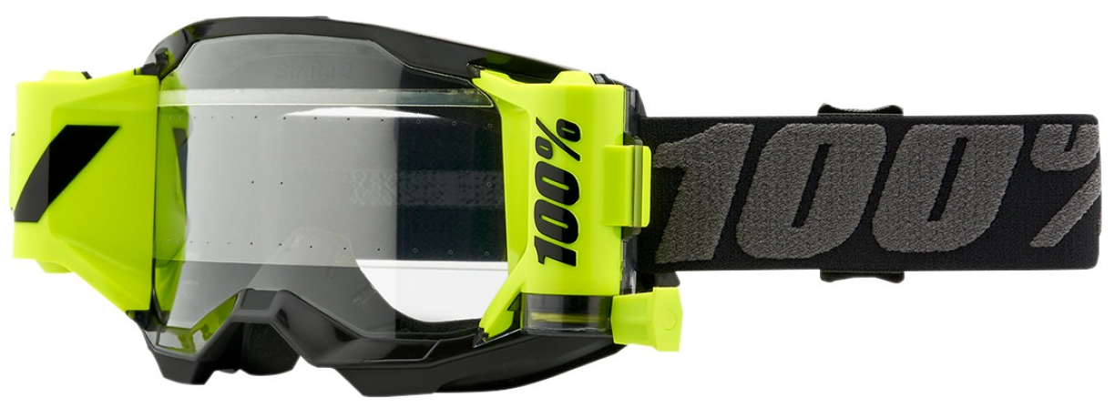 100% STRATA 2 FORECAST BLACK CLEAR LENS GOGGLES