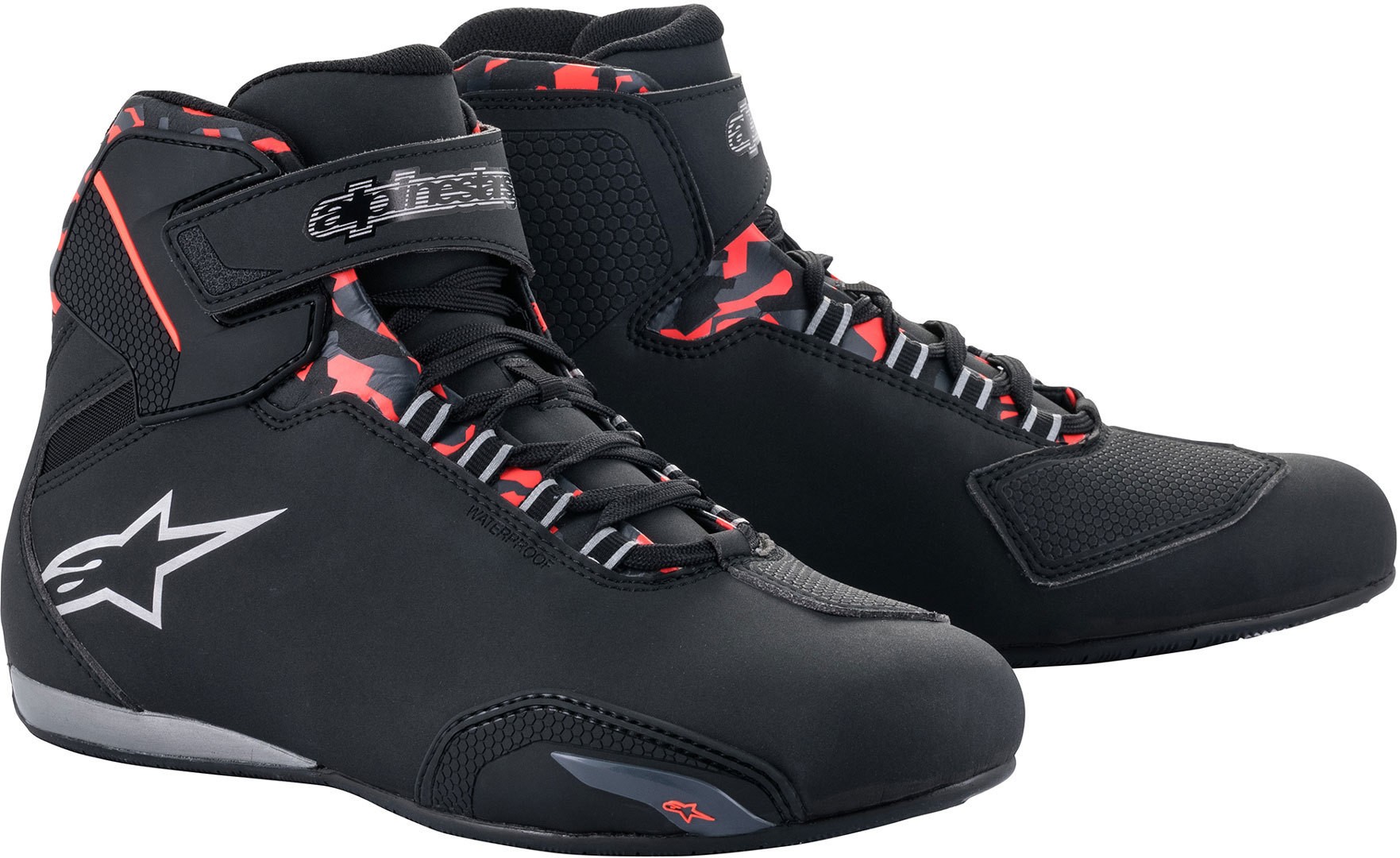 Alpinestars Sektor Waterproof Black / Dark Grey / Red Fluo Shoe