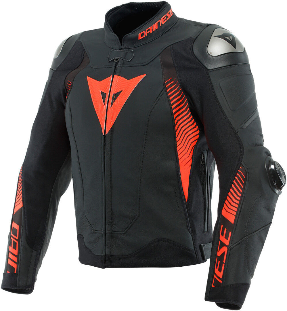 Dainese Super Speed 4 Black Matt / Fluo Red Leather Jacket