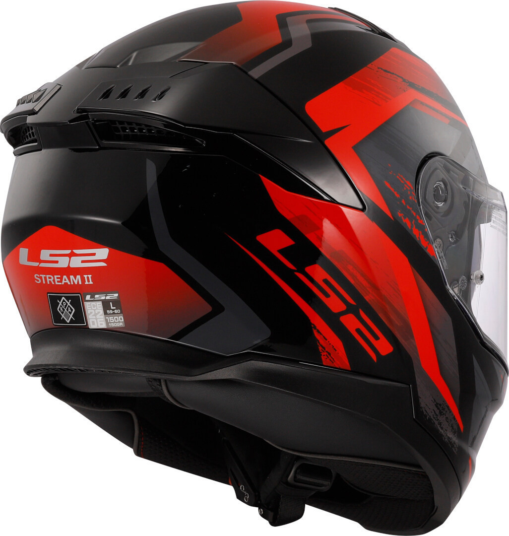 LS2 FF808 Stream 2 Fury Gloss Black / Red